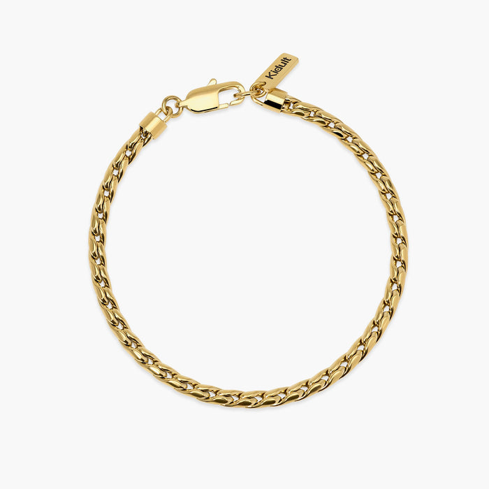 Bracciale in acciaio dorato con catena cardano