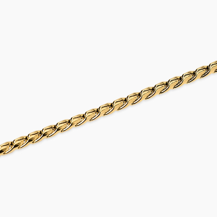 Bracciale in acciaio dorato con catena cardano