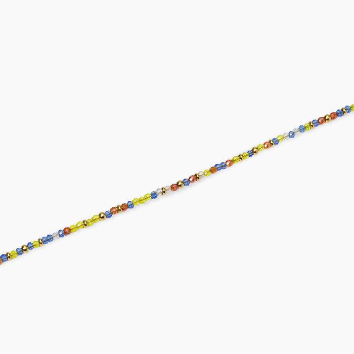 Cavigliera dorata con inserti multicolor