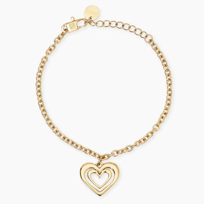 Bracciale dorato con ciondolo cuore