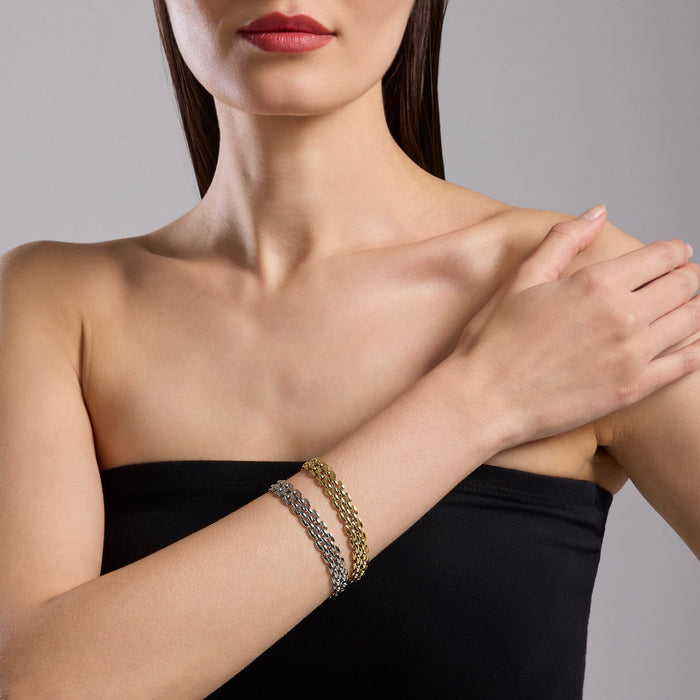 Bracciale in acciaio con catena panther