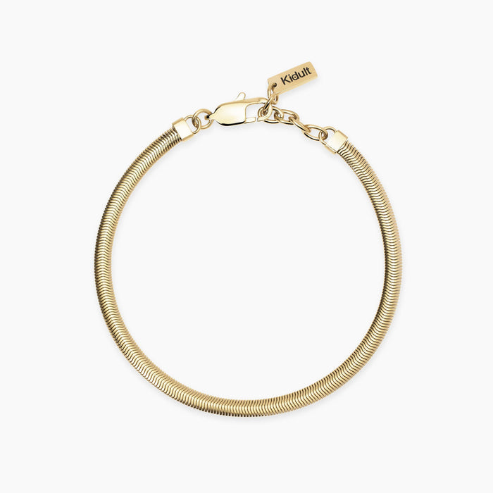 Bracciale dorato con catena snake
