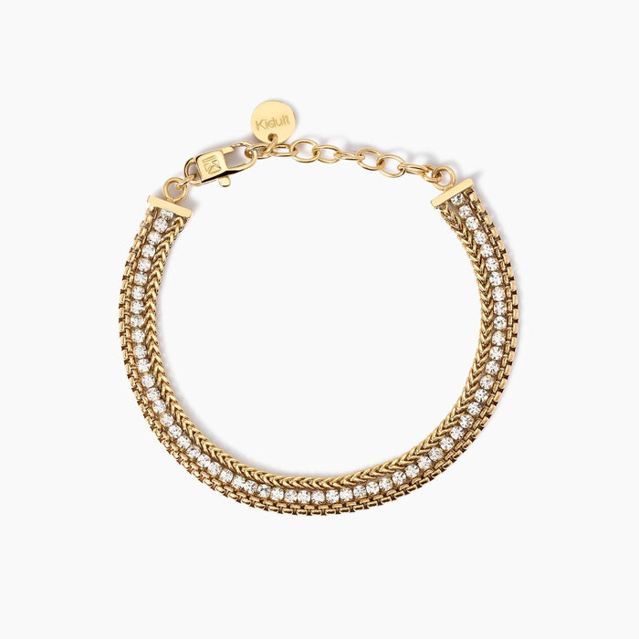 Bracciale catene e tennis di cristalli