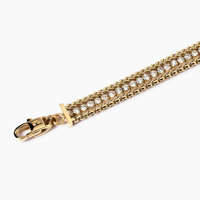Bracciale catene e tennis di cristalli