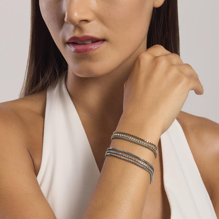 Bracciale catene e tennis di cristalli