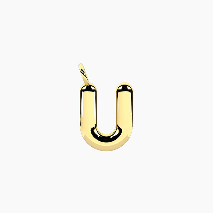 Ciondolo dorato lettera "U"