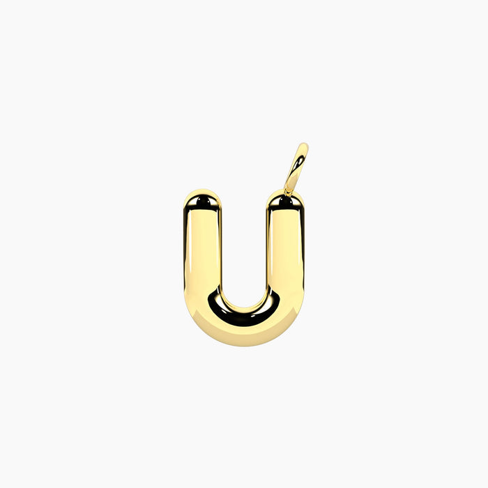 Ciondolo dorato lettera "U"