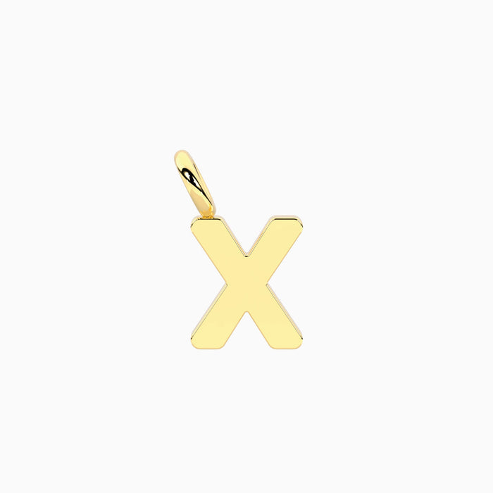 Ciondolo dorato con lettera X