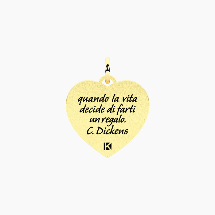 Ciondolo dorato con scritta Dickens
