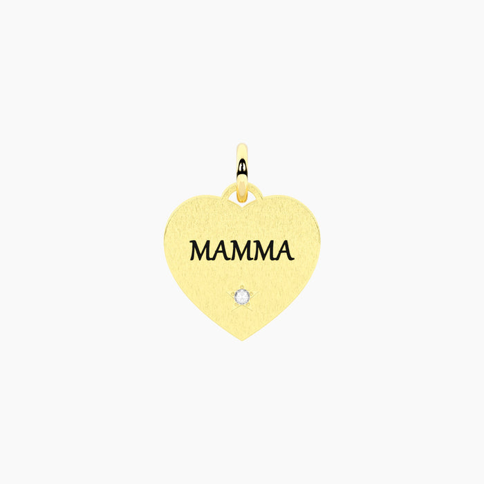 Ciondolo dorato con scritta Mamma
