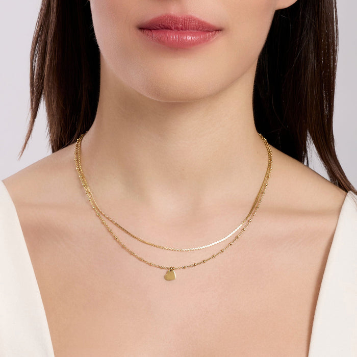 Girocollo dorato con catene e cuore