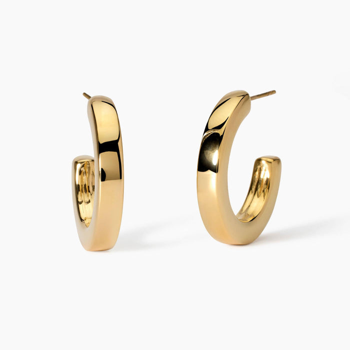 Orecchini a cerchio piatti dorati