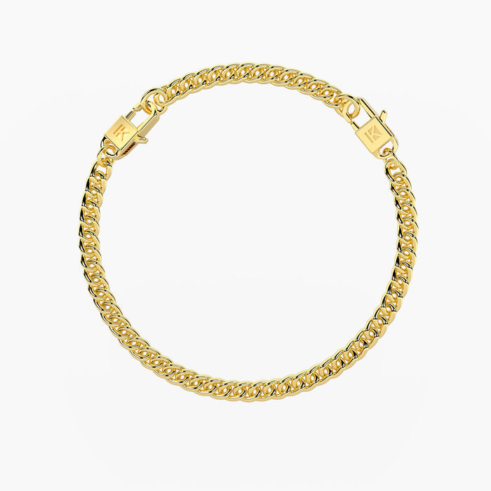 Bracciale componibile dorato con catena groumette