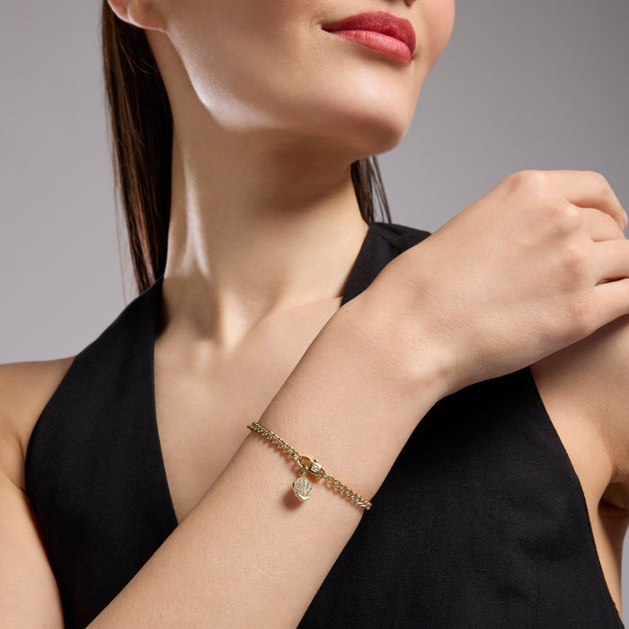 Bracciale componibile dorato con catena groumette