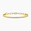 Bracciale componibile dorato con catena corda