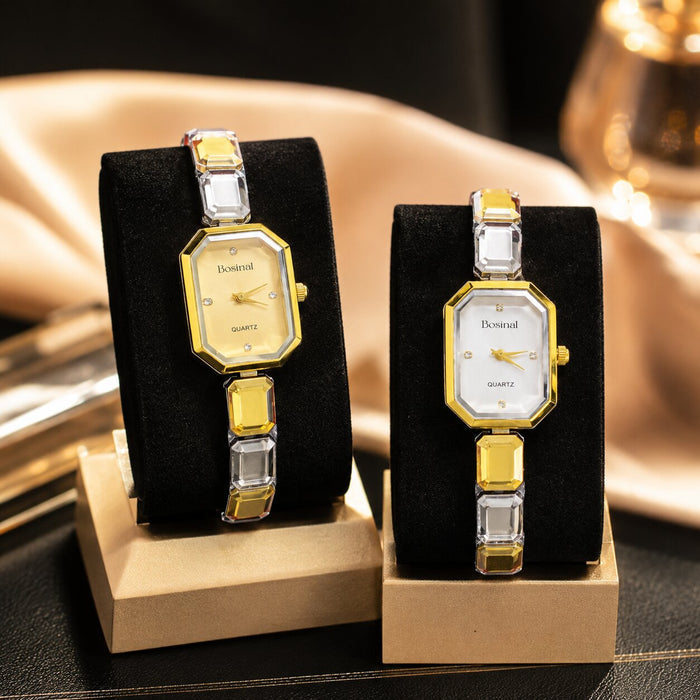 Elegant, polished, and beautifully feminine, the Golden Mosaic Watch is made for someone who loves graceful timepieces with a distinctive jewelry-inspired touch. Designed with a refined octagonal dial, dual-tone metallic detailing, and faceted bracelet links, this watch brings a radiant modern glow that feels perfect for everyday styling, office wear, special occasions, or thoughtful gifting.