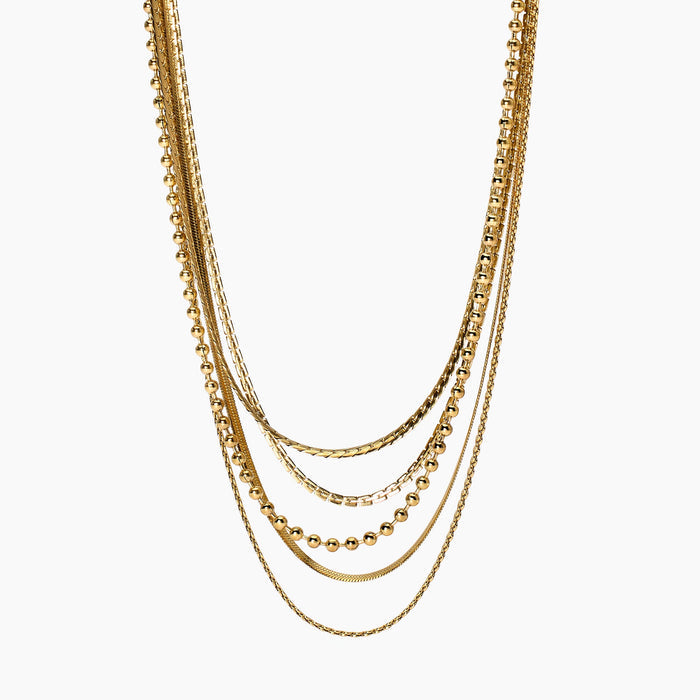 Girocollo dorato con catene multiple