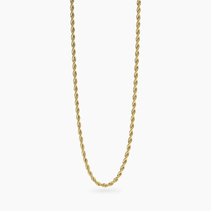 Collana dorata con catena corda