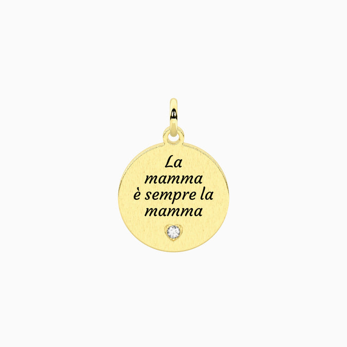 Ciondolo dorato con frase per la mamma