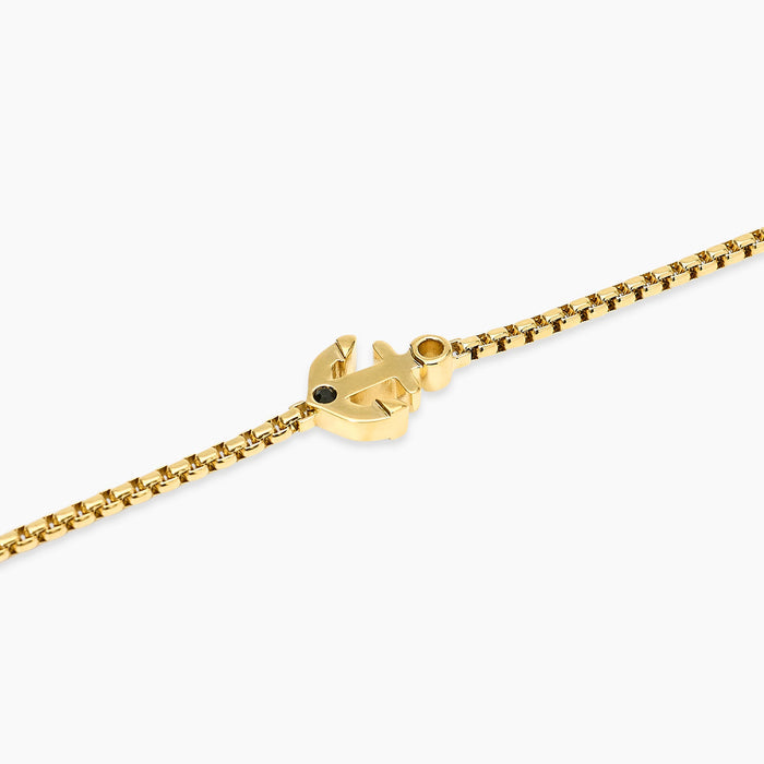 Bracciale in acciaio dorato con ancora