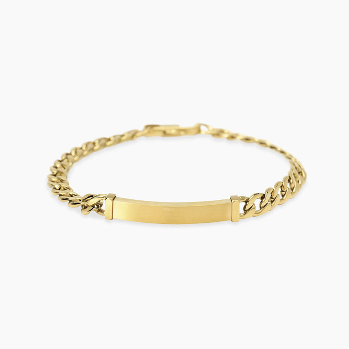 Bracciale in acciaio dorato con piastra