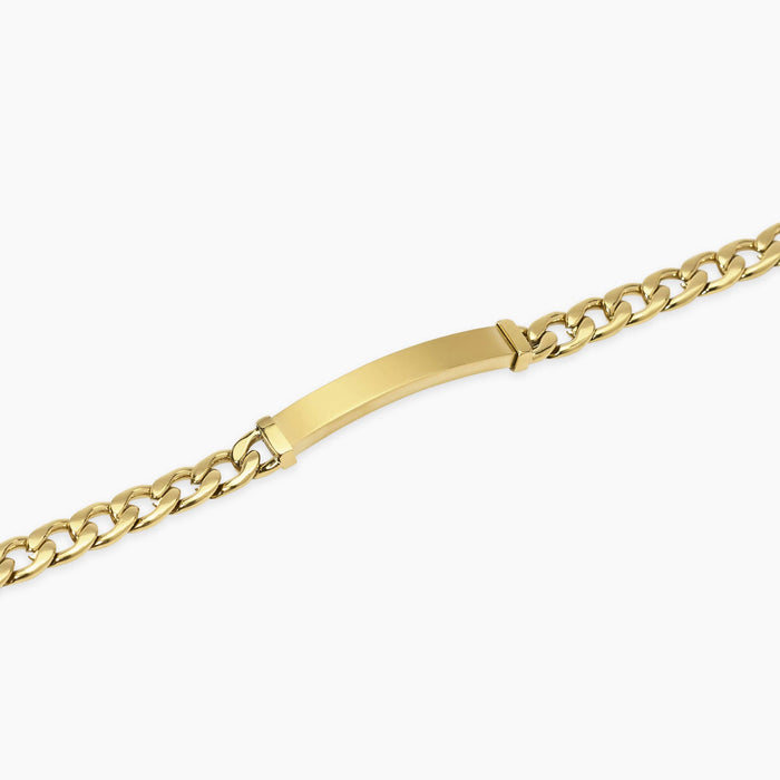 Bracciale in acciaio dorato con piastra