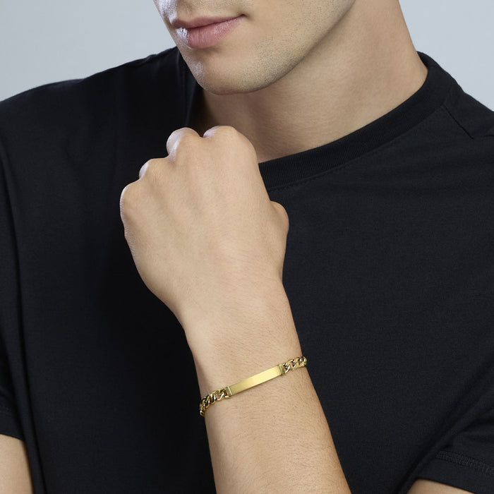Bracciale in acciaio dorato con piastra
