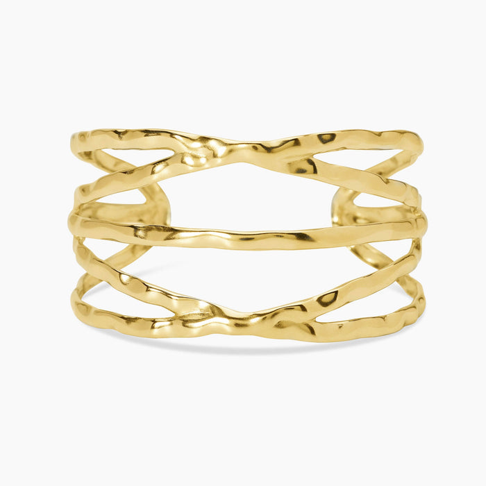 Bracciale cuff in acciaio dorato