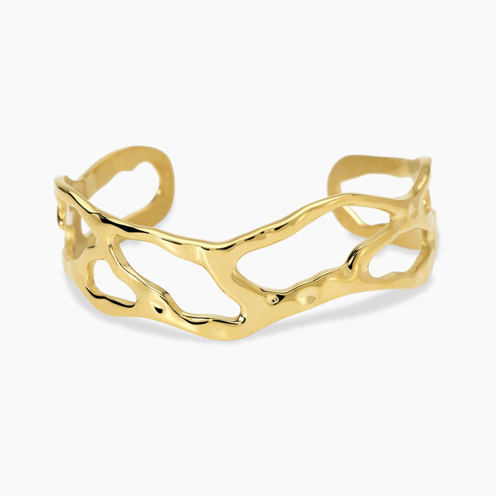 Bracciale cuff in acciaio dorato