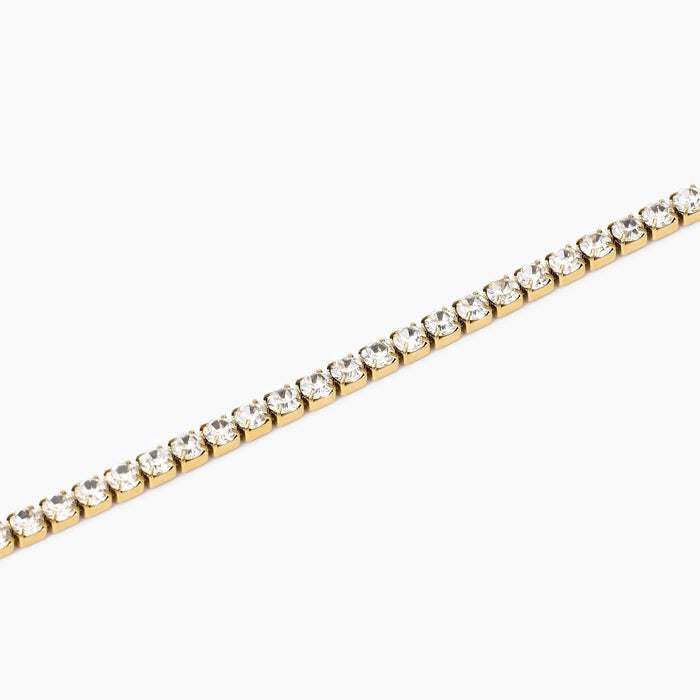 Bracciale tennis dorato con cristalli
