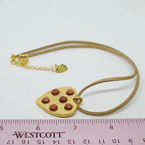 GoldStone Heart Pendant Necklace