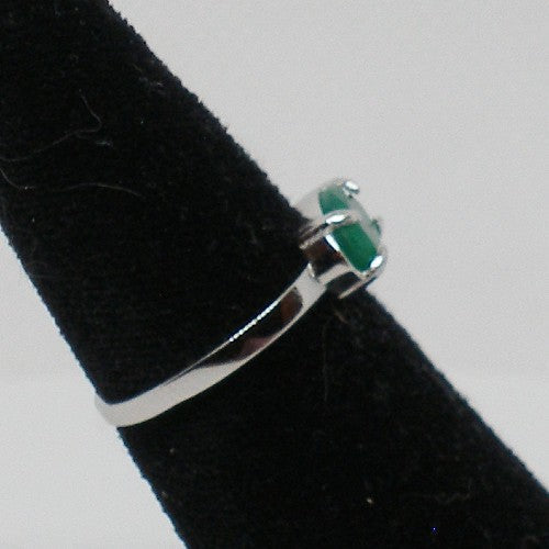 Green Chalcedony Solitaire Ring