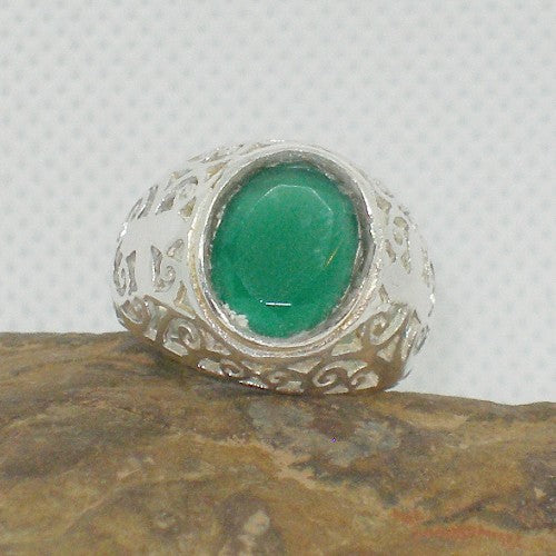 Green Chalcedony Statement Ring