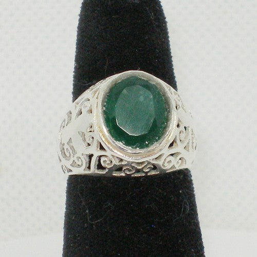 Green Chalcedony Statement Ring