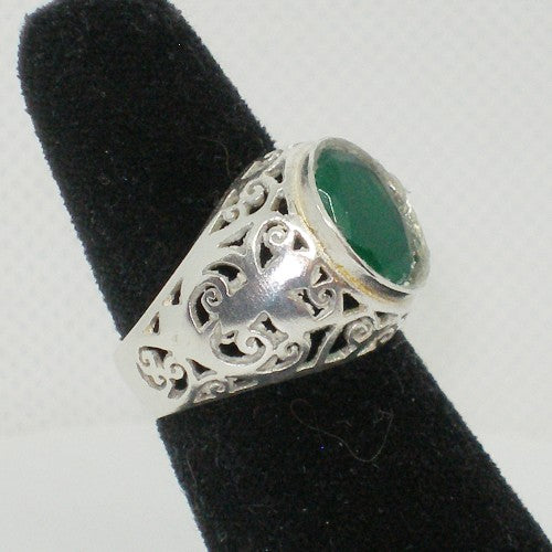 Green Chalcedony Statement Ring