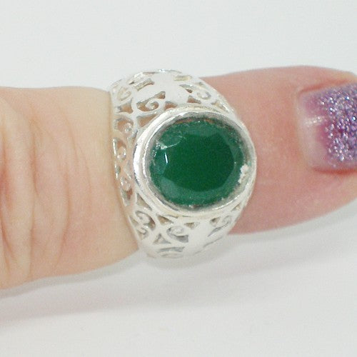 Green Chalcedony Statement Ring