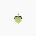 Ciondolo cuore dorato in glass verde