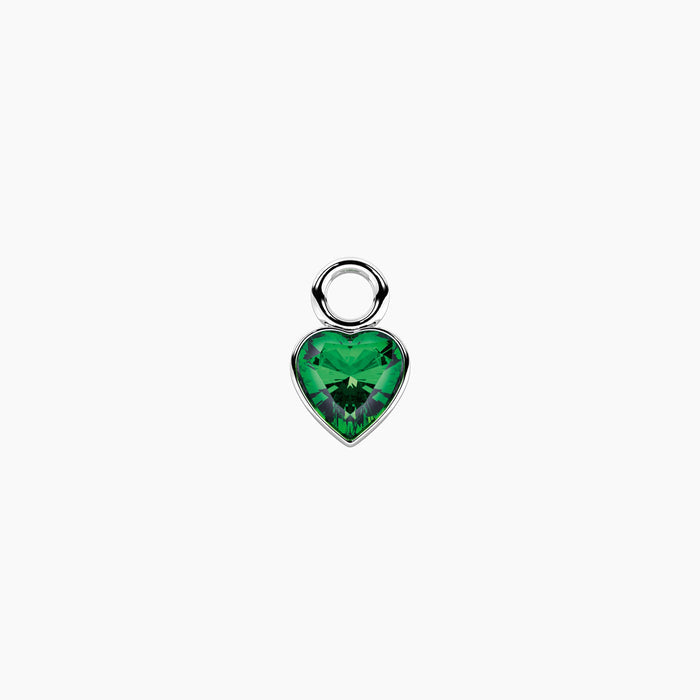 Ciondolo a cuore verde per orecchini