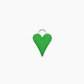 Ciondolo per orecchini a cuore verde in acciaio smaltato