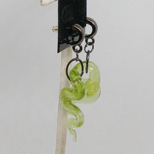 Green Snake Dangle Earrings