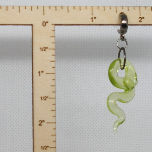 Green Snake Dangle Earrings