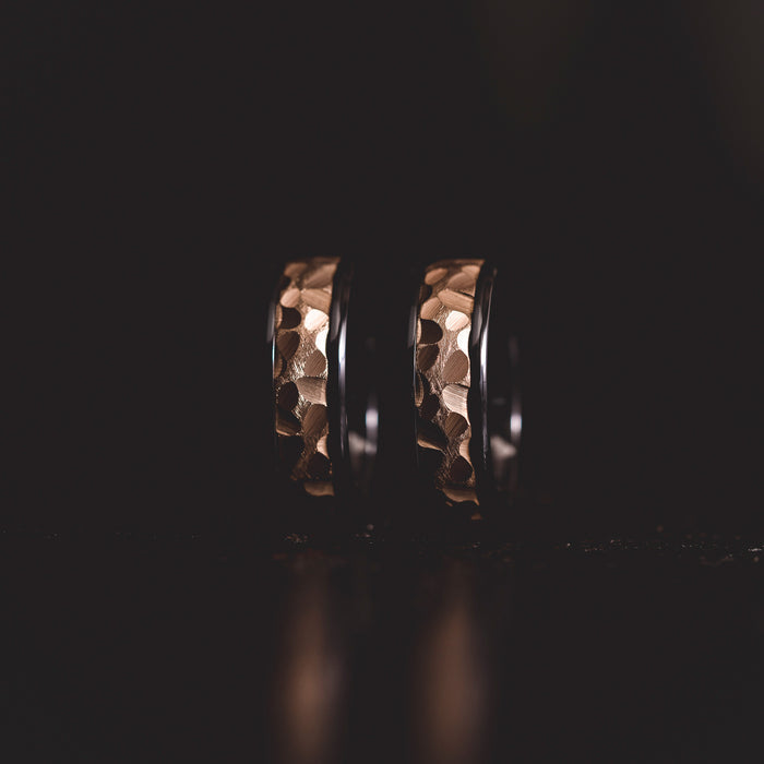 "Hades" Black Zirconium x Yellow Gold Tungsten- 8mm