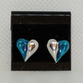 Half Blue Heart Stud Earrings