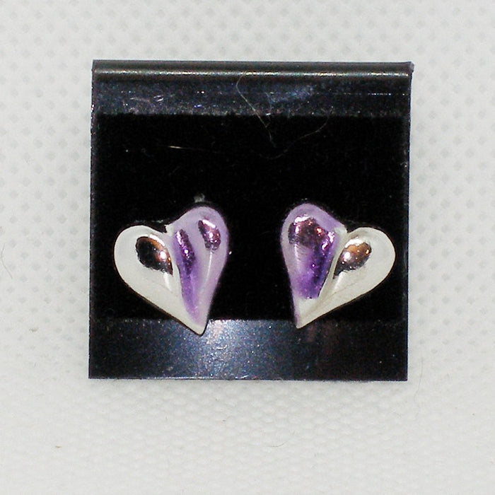 Half Purple Heart Studs