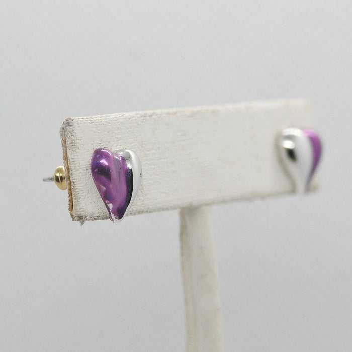 Half Purple Heart Studs
