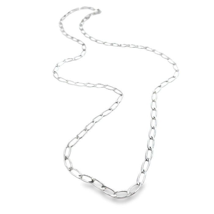 Handcrafted 22 Inch Sterling Silver Paperclip Chain - Unique 3.6mm Fashion Link Chain