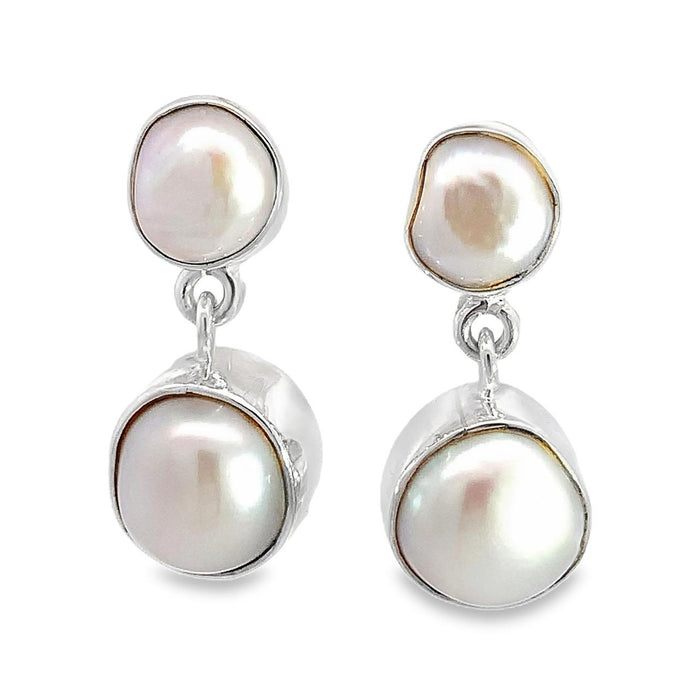 photo of refined pearl jewelry everyday wear styling on a white background-front view