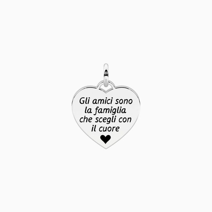 Ciondolo cuore con frase amicizia