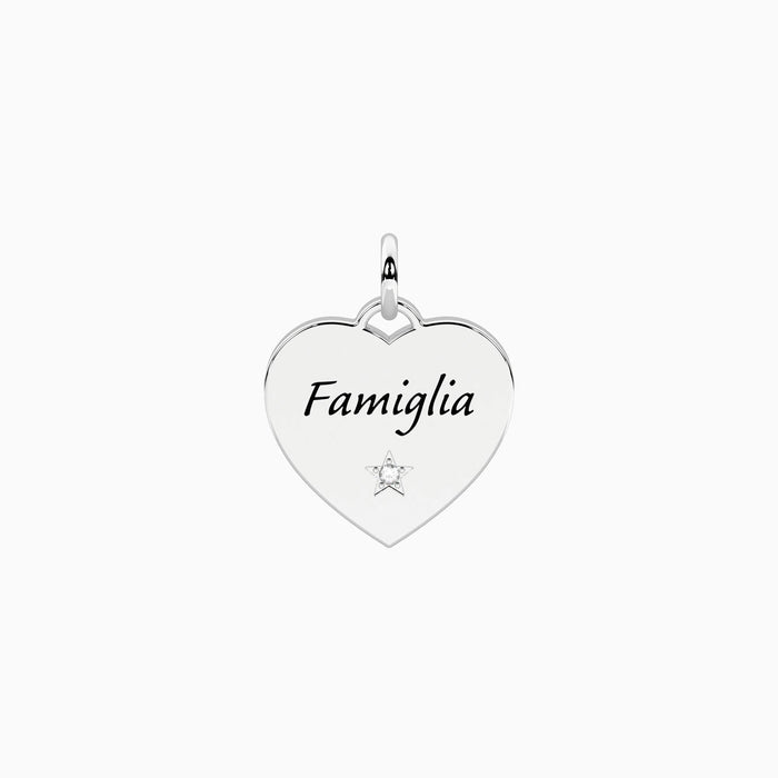 Ciondolo cuore con scritta Famiglia