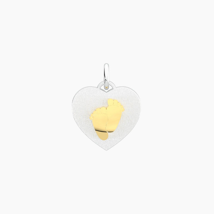 Ciondolo cuore con elemento piedini